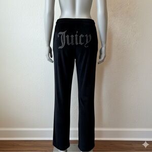 Juicy Couture Women's Black Velour Straight Leg Lounge Pants Size Large